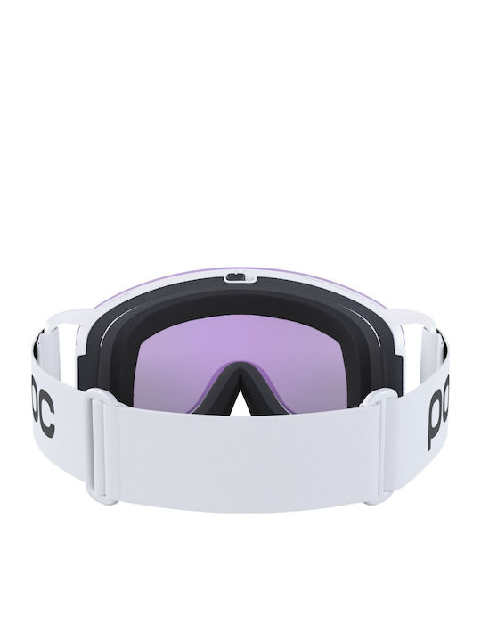 Poc Mască de Schi și Snowboard pentru Adulți, Albă, cu Lentilă Albastră