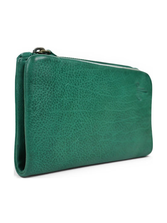 Large Leather Women's Wallet Green