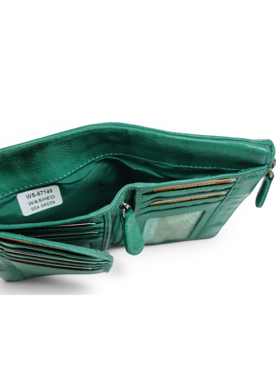 Large Leather Women's Wallet Green