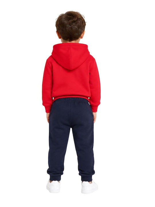 Nek Kids Wear Kinder Sweatpants Set Mit Bluse Rot-Blau Maren 2Stücke