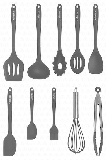 SteweHome Cooking Utensil Set Made Of Silicone 10 Pieces White
