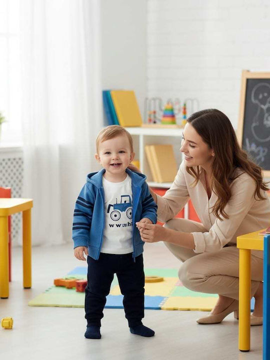 Kids Sweatpants Set With Jacket With Top Light Blue