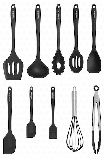 SteweHome Cooking Utensil Set Made of Silicone 10 Pieces White