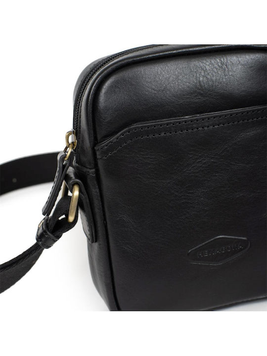 Geantă De Umăr / Tip Crossbody Pentru Bărbați Din Piele Neagră 29574-01