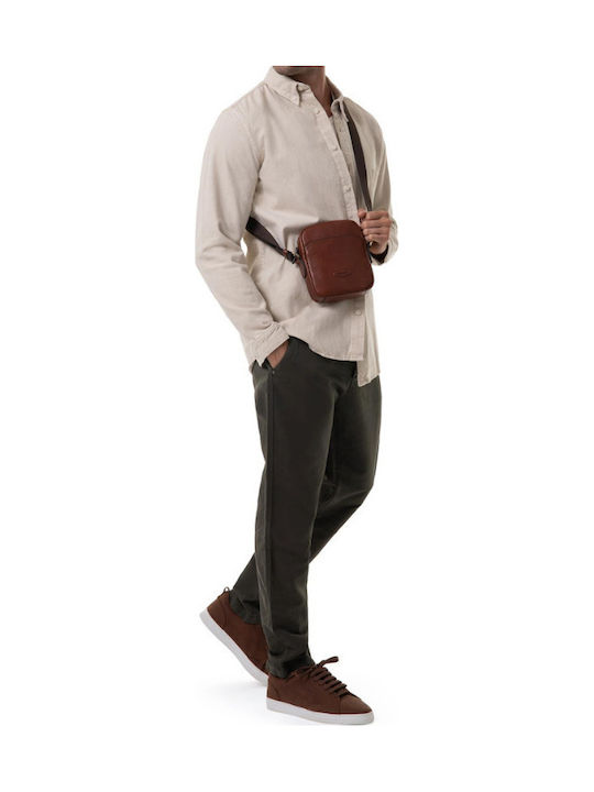 Leather Men's Shoulder / Crossbody Bag Brown