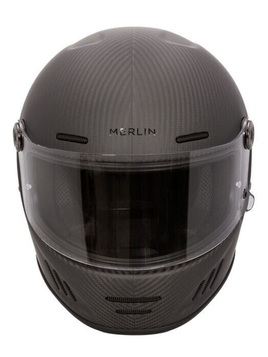 Merlin Matt Carbon Motorcycle Helmet Full Face ECE 22.06 with Sun Visor