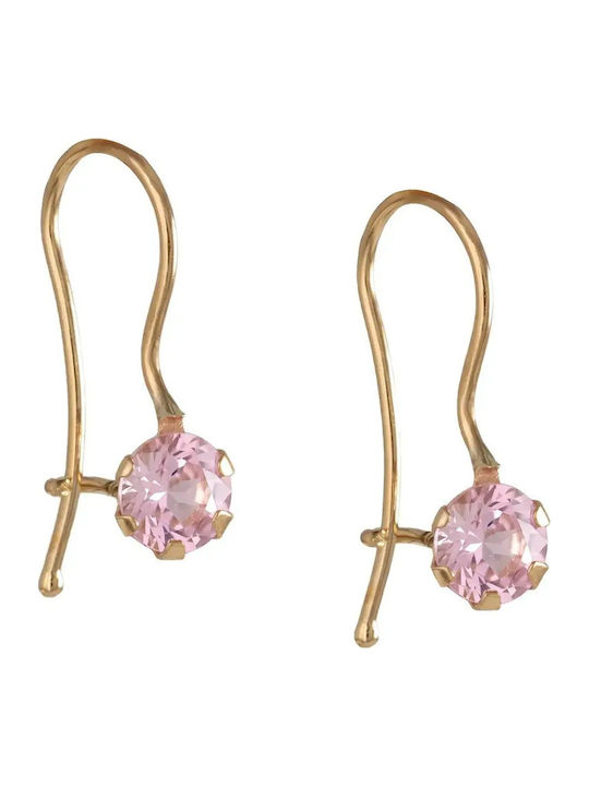 Детски Обици Studs с Камъни от Злато 9К