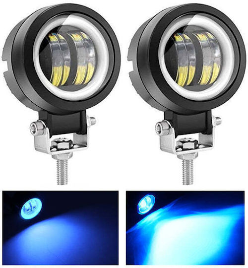Motorcycle Headlight LED 1pc 12-80V Motorcycle Headlight Blue