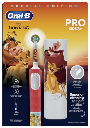 Oral-B Vitality Pro Детска електрическа четка за зъби за 3m+ със защитен калъф за пътуване
