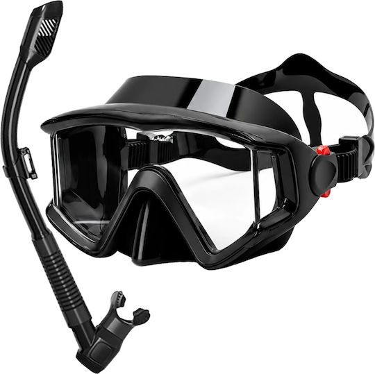 Renew Force Mască De Scufundare Din Silicon Cu Snorkel Neagră