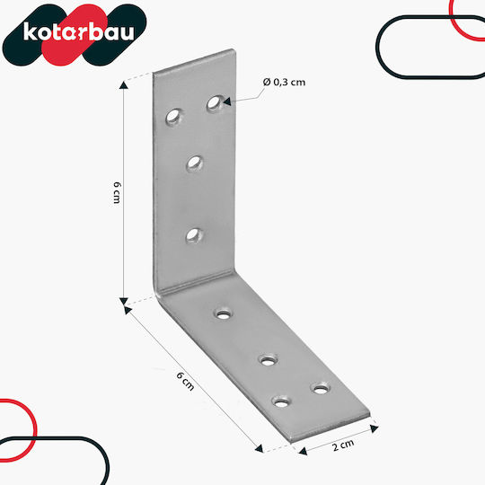 Kotarbau Ъглов Рафтов Тежкотоварен От Неръждаема Стомана В Сив Цвят 60x60mm