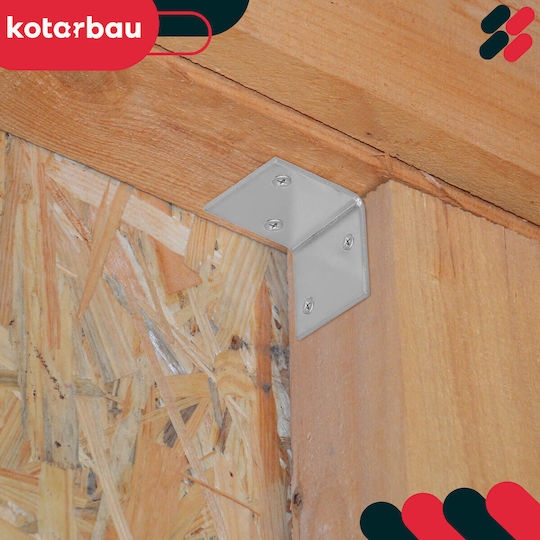 Kotarbau Ъглов Рафтов Тежкотоварен от Алуминиев Неръждаем Сив Цвят 35x35mm