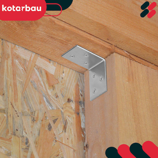 Kotarbau Raft De Colț Robust Din Oțel Inoxidabil Gri 40x40mm