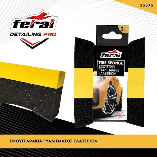 Polishing Sponges Feral Detaling Pro Tires 10x6x4cm 2 Pieces/Set Auto Gs 25575
