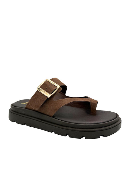 Women's Flat Sandals Flatforms Brown