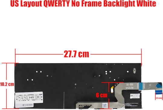 Laptop Keyboard Asus Zenbook S16 Ux5606 Ux5606sa Um5606 Um5606wa Um5606ga Um5606ka US No Frame Backlit White Code 41579usnofrblwhite