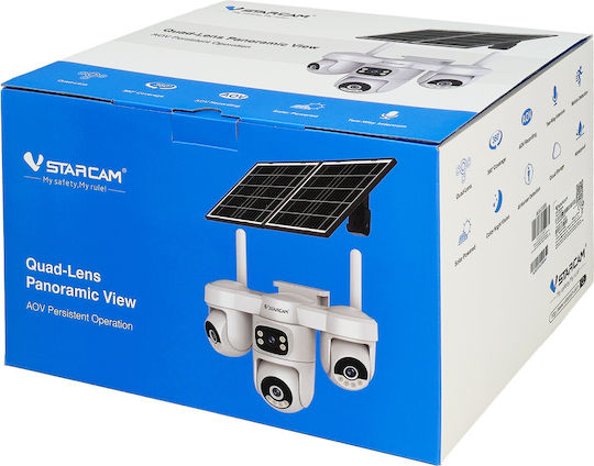 Vstarcam AG623FR IP Quad Surveillance Camera 4G Full HD+ 3MP Waterproof Battery with Two-Way Communication and 4mm Lens