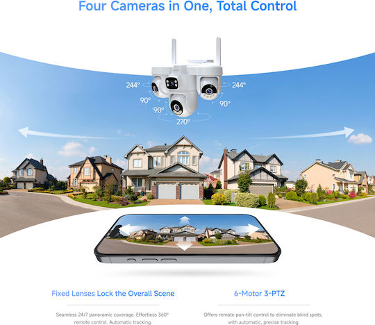Vstarcam AG623FR IP Quad Surveillance Camera 4G Full HD+ 3MP Waterproof Battery with Two-Way Communication and 4mm Lens
