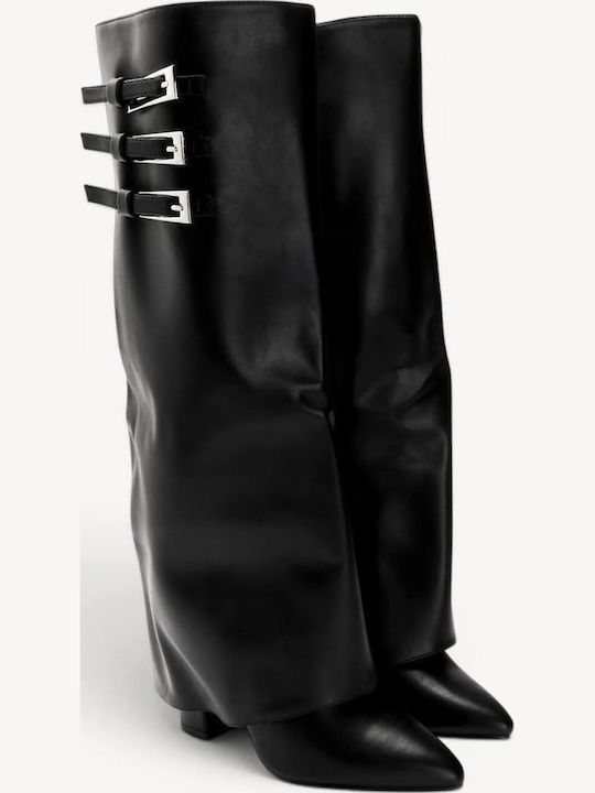 Cizme Negre Cu Trei Catarame Decorative