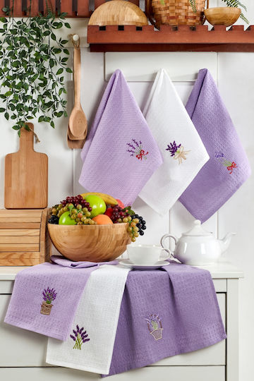 SteweHome Prosop De Bucătărie Din 100% Bumbac În Culoare Violetă 40x60cm 6 Bucăți