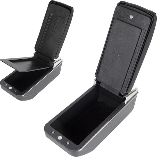 Ford Focus Mk3 14-18 Cotieră Ridicabilă Depozitare Neagră Eco-piele + Kit Montaj