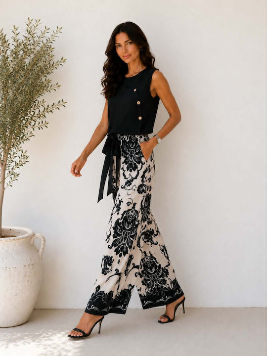 Women's Pantaloons with Rubber Band in Loose Fit Ecru
