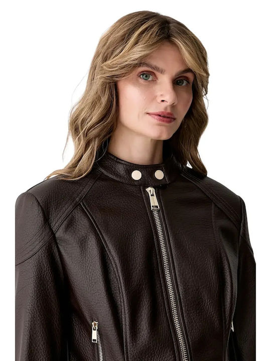 Marlene Short Women's Jacket for Winter Brown