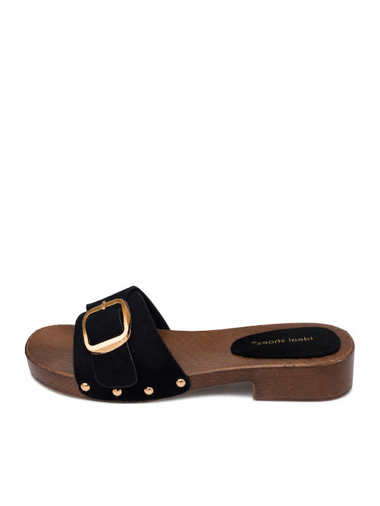 Flat Mules In Black Colour