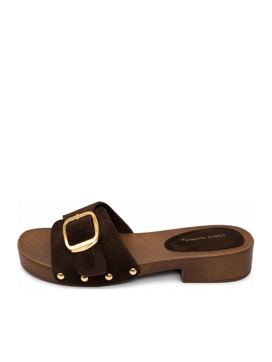 Flat Mules σε Καφέ Χρώμα
