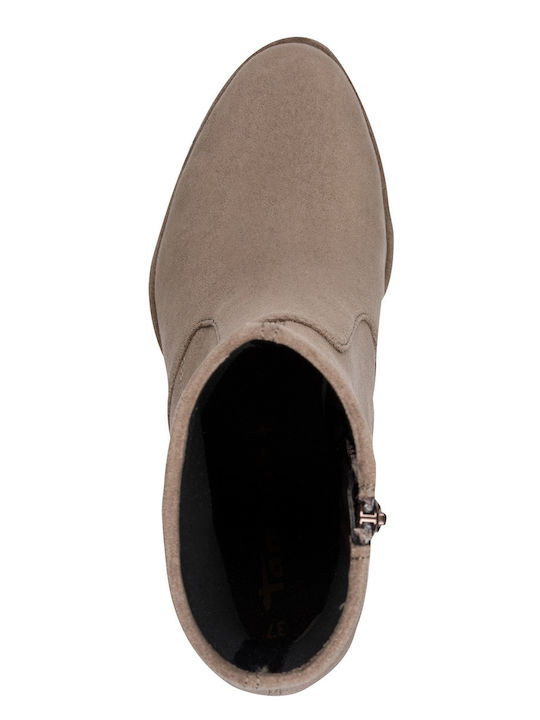 Wildleder Damen Stiefeletten Beige