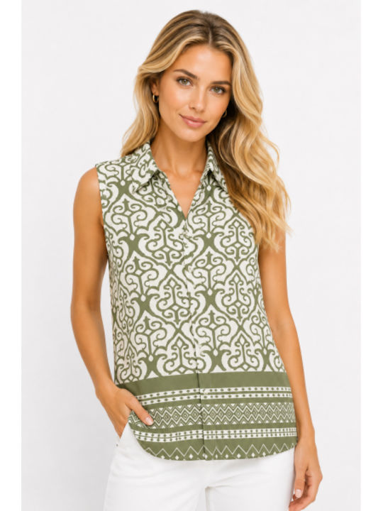 Sleeveless Women's Shirt Green SS-FY9389-26SH-GREEN