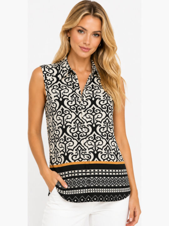 Sleeveless Women's Denim Shirt Black SS-FY9389-26SH-Black