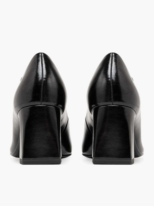 Leder Pumps Schwarz