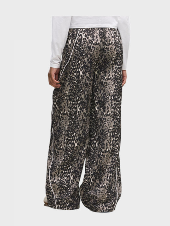 Woven Flared Sweatpants Animal Printed