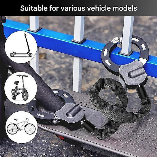 Lac Antifurt Tip Cătușe Geantă de Depozitare de 4 l Fabricată din Oțel de Calitate Lungime 91 Cm Diametru 0.6 Cm Protecție din Silicon Husă Dură Montare Rapidă Lac Tip Cătușe Trotinete Electrice Biciclete Electrice Motociclete
