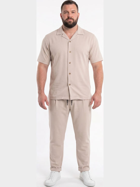 Kurzärmeliges Herrenhemd Beige