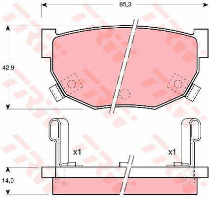 Trw Gdb368 Brake Pad Set Disc Brake