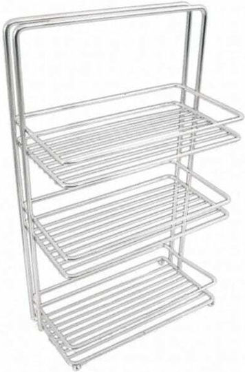Sidirela Wall Mounted Bathroom Shelf Metallic 25x13x53cm Silver
