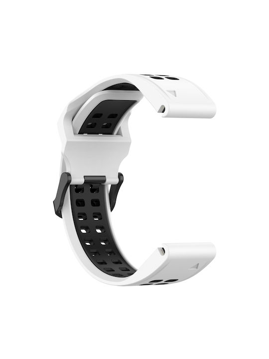 Garmin Instinct Crossover Two-Tone Reverse Buckle 22mm Watch Strap Silicone White + Black Garmin Instinct Crossover Two-Tone Reverse Buckle 22mm Watch Strap Silicone White + Black