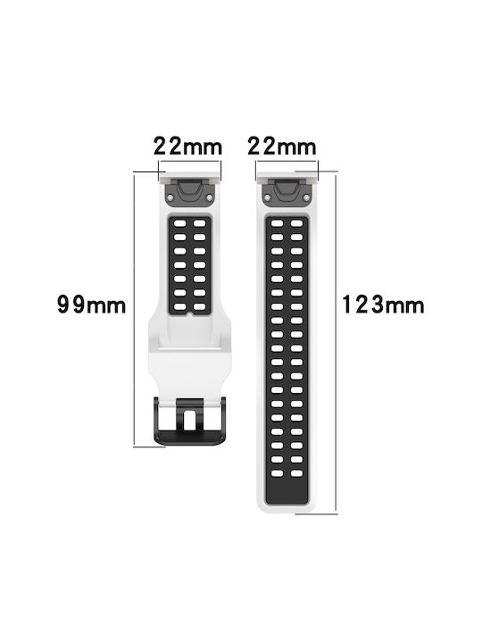 Garmin Instinct Crossover Solar Two-Tone Reversible Buckle 22mm Silicone Watch Strap Red+Black
