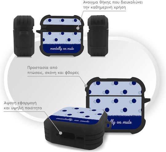 Sonique Delulu Polka Era Series Silicone Case in Blue Colour for Apple AirPods 4