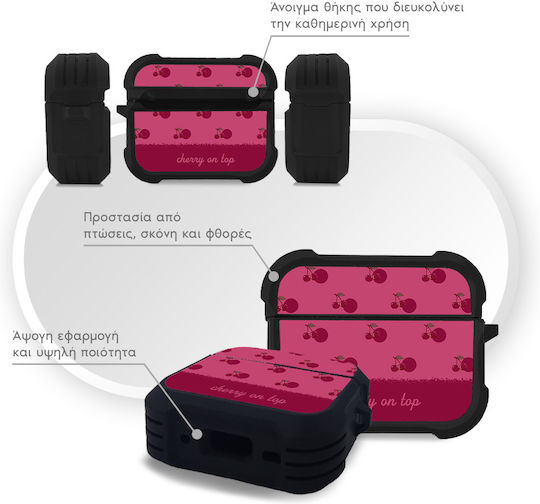 Sonique Delulu Polka Era Series Silicone Case in Burgundy Colour for Apple AirPods Pro