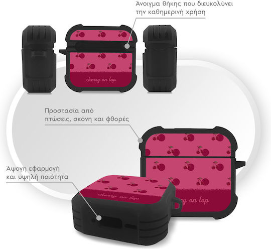 Sonique Delulu Polka Era Series Silicone Case in Burgundy Colour for Apple AirPods 4