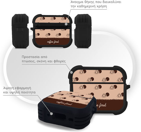 Sonique Delulu Polka Era Series Калъф от Силикон в Кафяв Цвят за Apple AirPods Pro 3