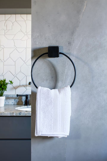 SteweHome Bathroom Ring Single with Screws Inox Black