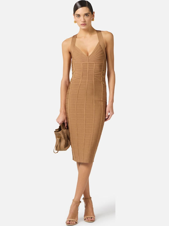 Elisabetta Franchi Rochie Midi de Seara Brown