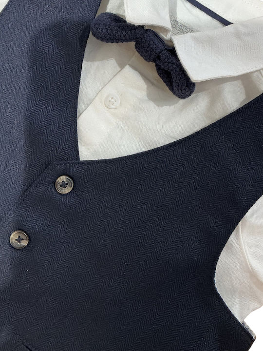 Mamas & Papas Taufanzug mit Weste für Jungen Marineblau