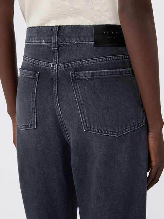 Damen Jeans Hosen in Lose Passform Schwarz