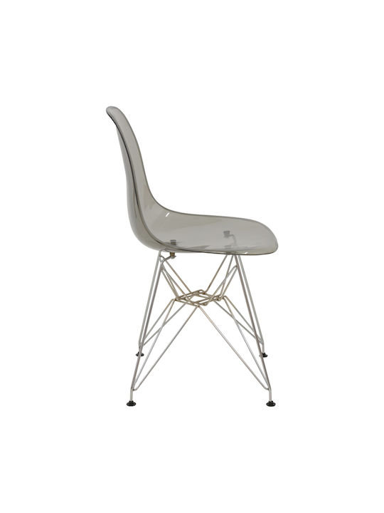 Adelle Dining Chair from Transparent Grey Polypropylene 46x55x81cm