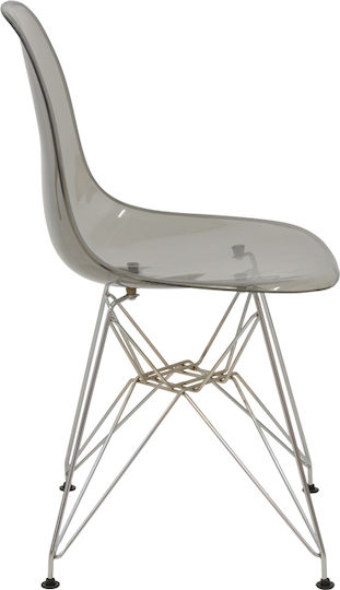 Adelle Dining Chair from Transparent Grey Polypropylene 46x55x81cm